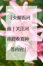 央媒看河南|关注河南夏收夏种等内容